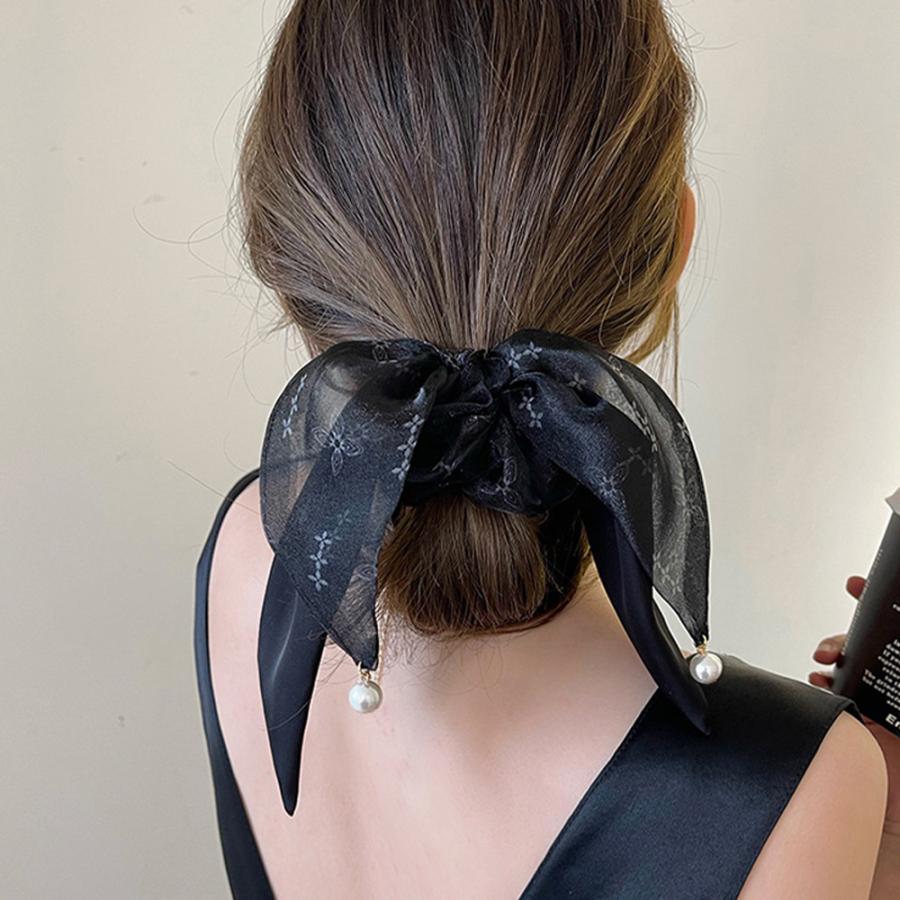 リボンヘアゴム シュシュ レディース