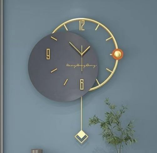 振り子 掛け時計 装飾時計 アート時計 芸術 丸型 シンプル モダン 壁掛け 針 非電波 個性的 高級 おしゃれ エレガント インテリア