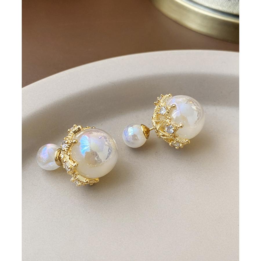 リバーシブルビッグパールピアスレディース