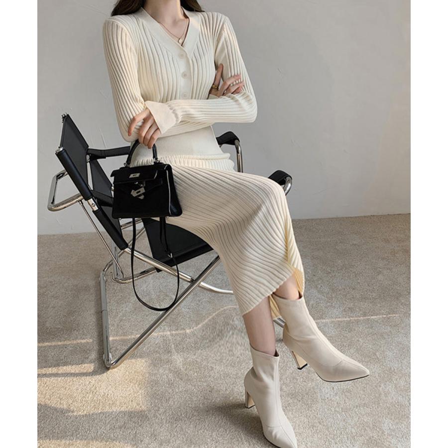 タイトニットワンピース ロングワンピース