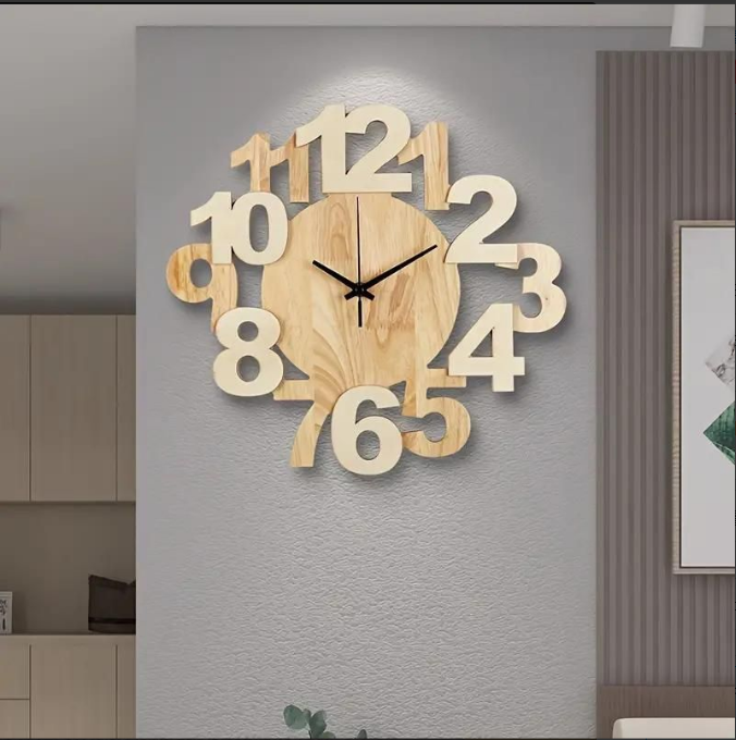 アクリル掛け時計 木目デザイン ウォールクロック 壁掛け インテリア アート サイレントクロック 静音 大型 おしゃれ アナログ モダンシンプル
