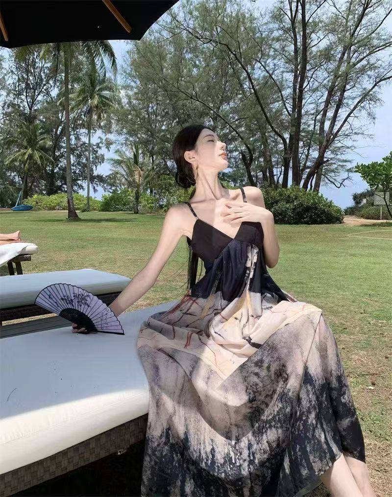 【新品未使用】韓国 服 レディース ワンピース ベージュドレス