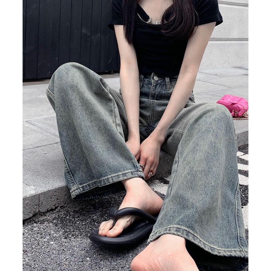 ヴィンテージデニムパンツ レディース韓国